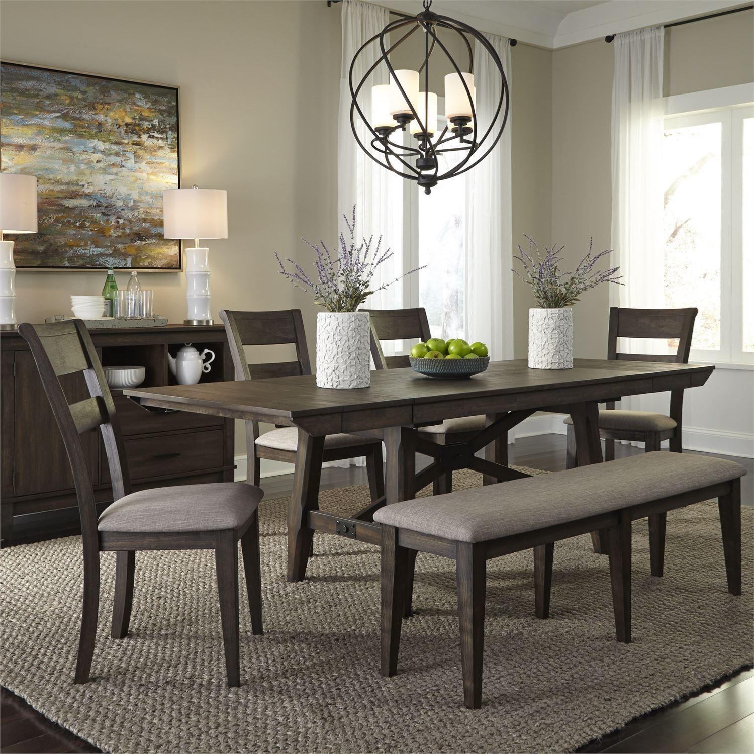 Double bench shop dining table